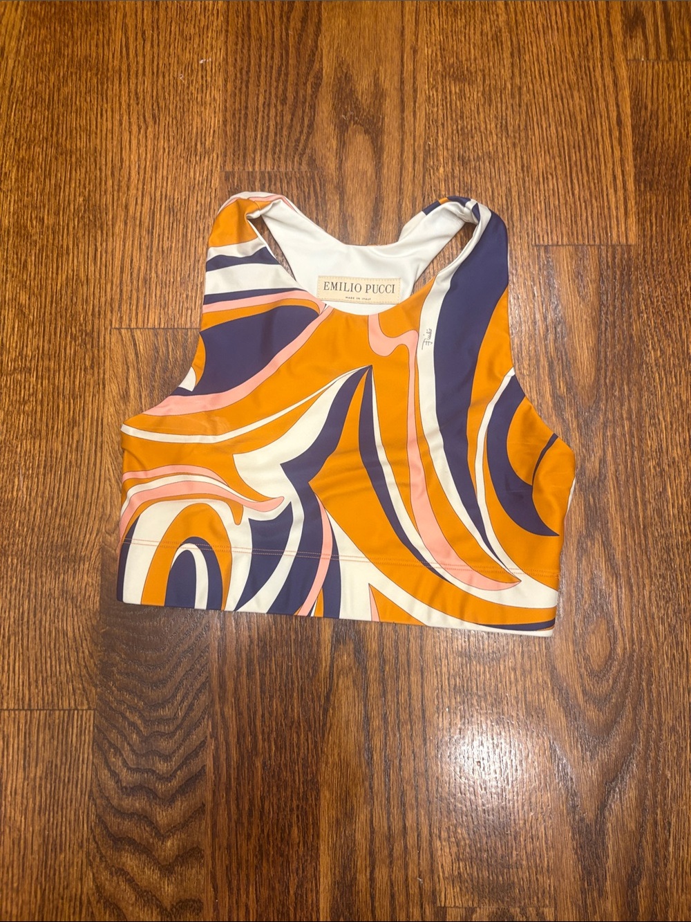 Emilio Pucci Multicolor Swirl Tank Top - Orange, Navy & Pink